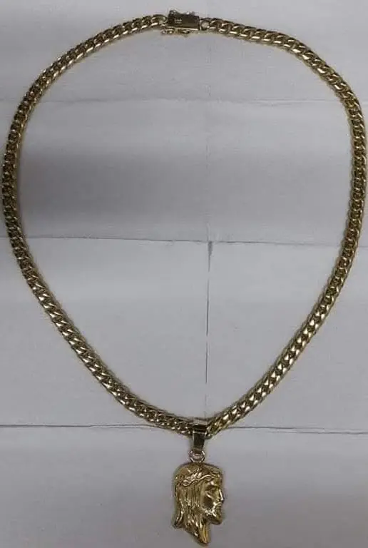 Cadena de oro 18 klts con dije Jesús - Joyería La Filigrana Trujillo