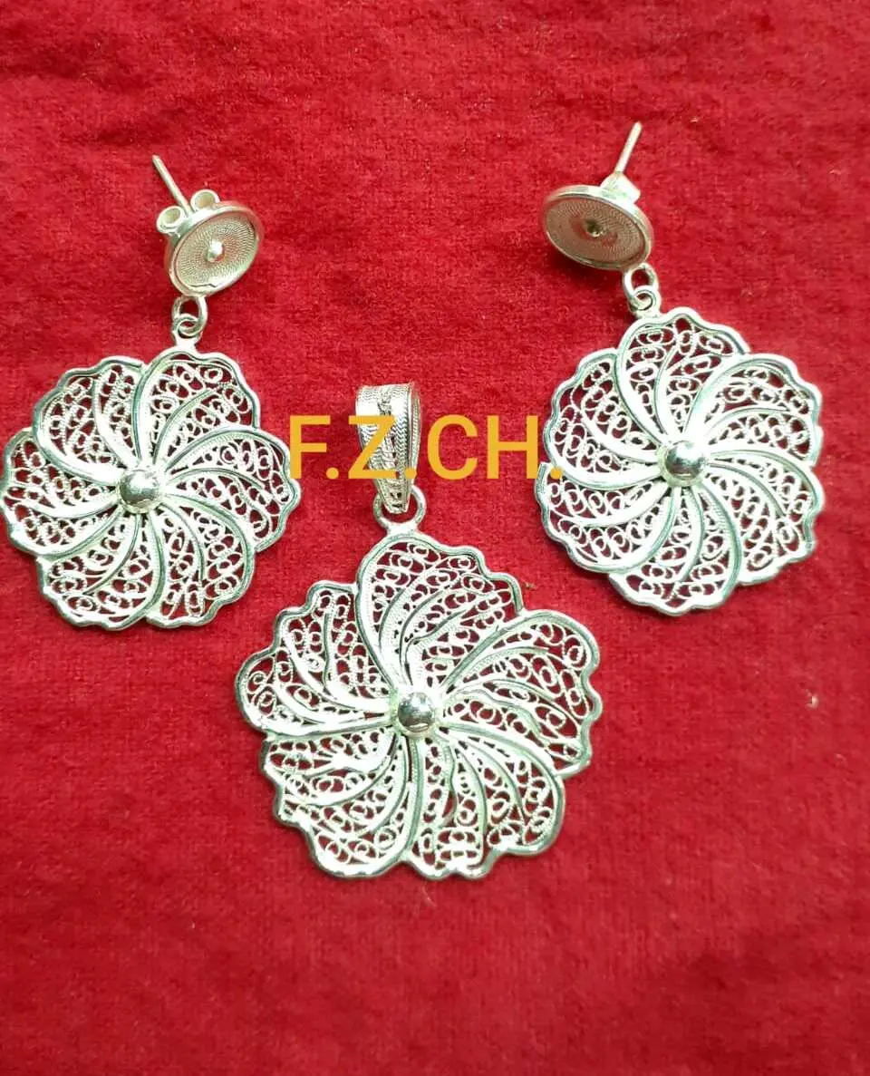 Aretes de plata en  filigrana  - Joyería La Filigrana Trujillo