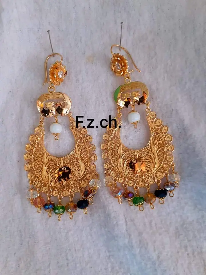 Aretes de bronce bañado en oro en filigrana - Joyería La Filigrana Trujillo