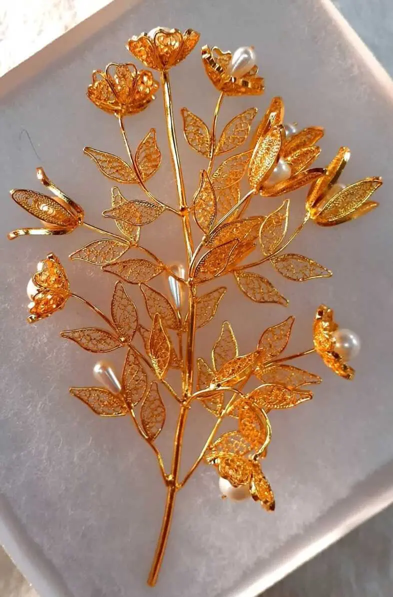 Tembleque de oro 18klts en filigrana - Joyería La Filigrana Trujillo